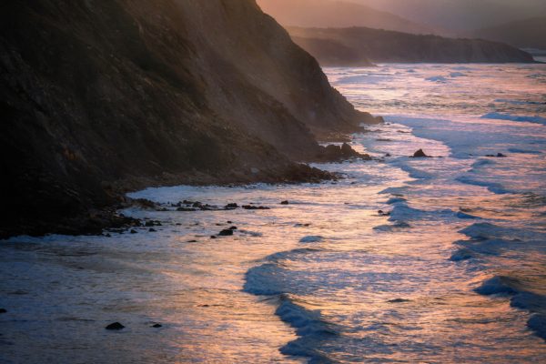 Sunset over Barrika's cliffs