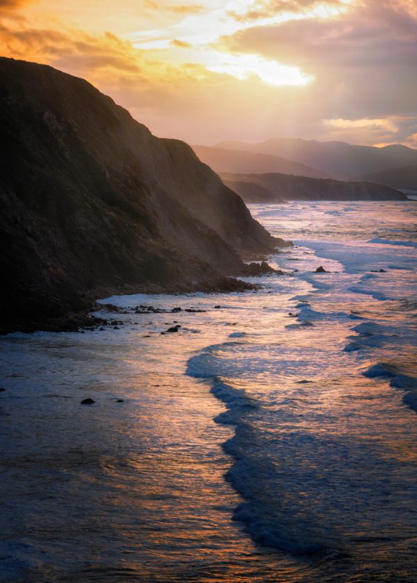 Sunset over Barrika's cliffs